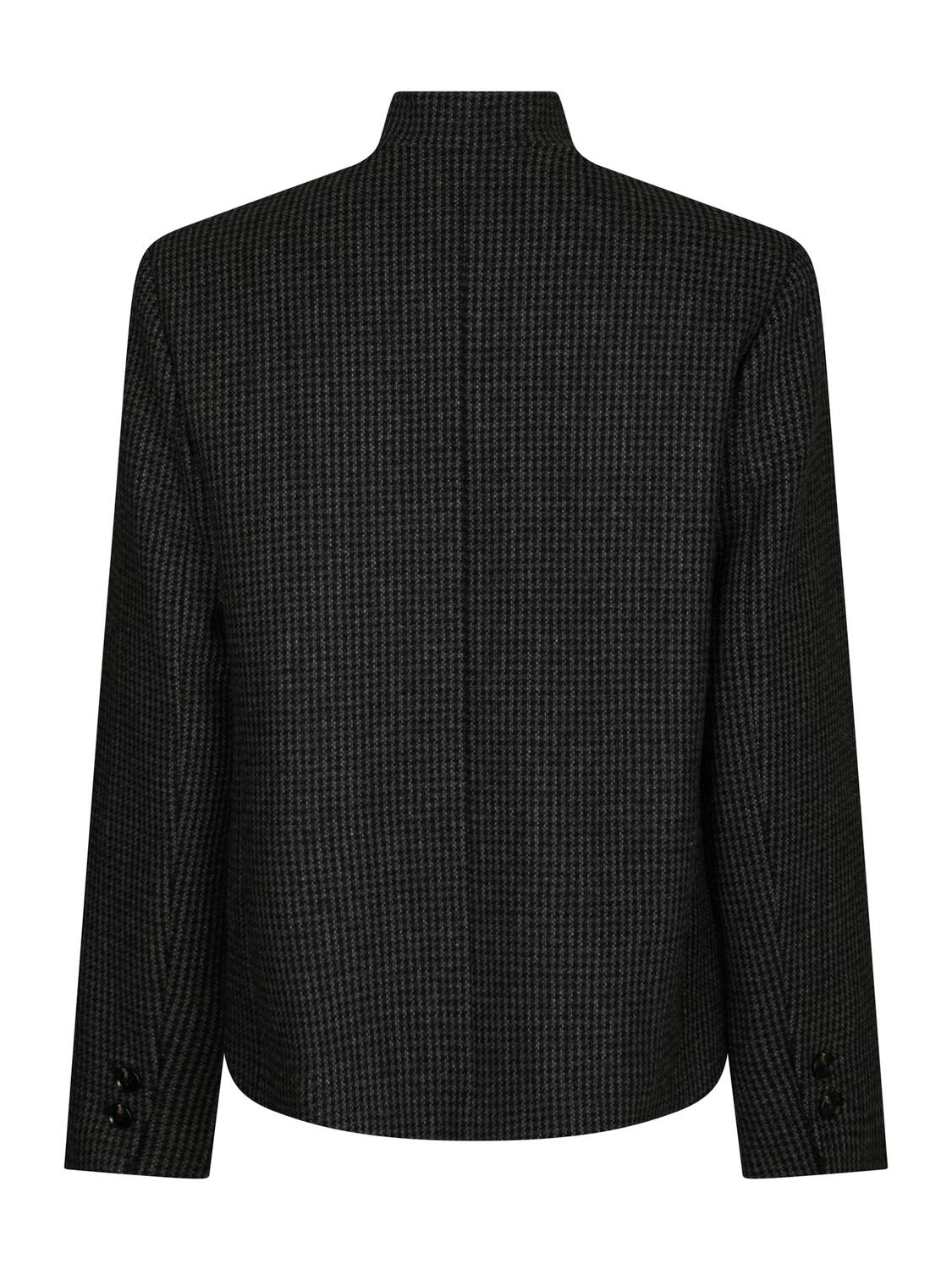 Paria Check figursyet blazer – Dark Grey